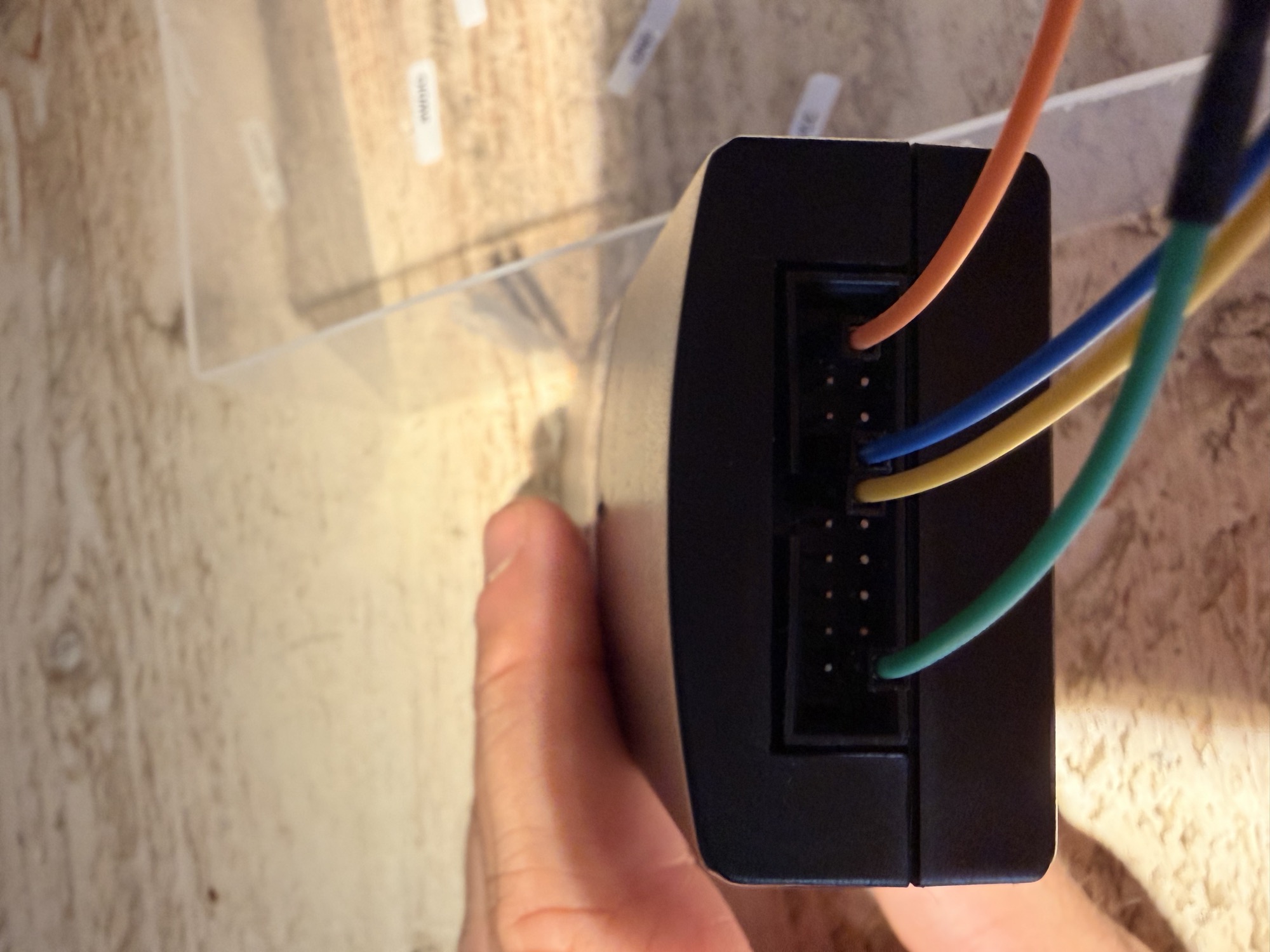 Connettore JTAG+SWD 20-pin del J-Link clone con i 4 fili SWD (verde/giallo/blu/arancione)