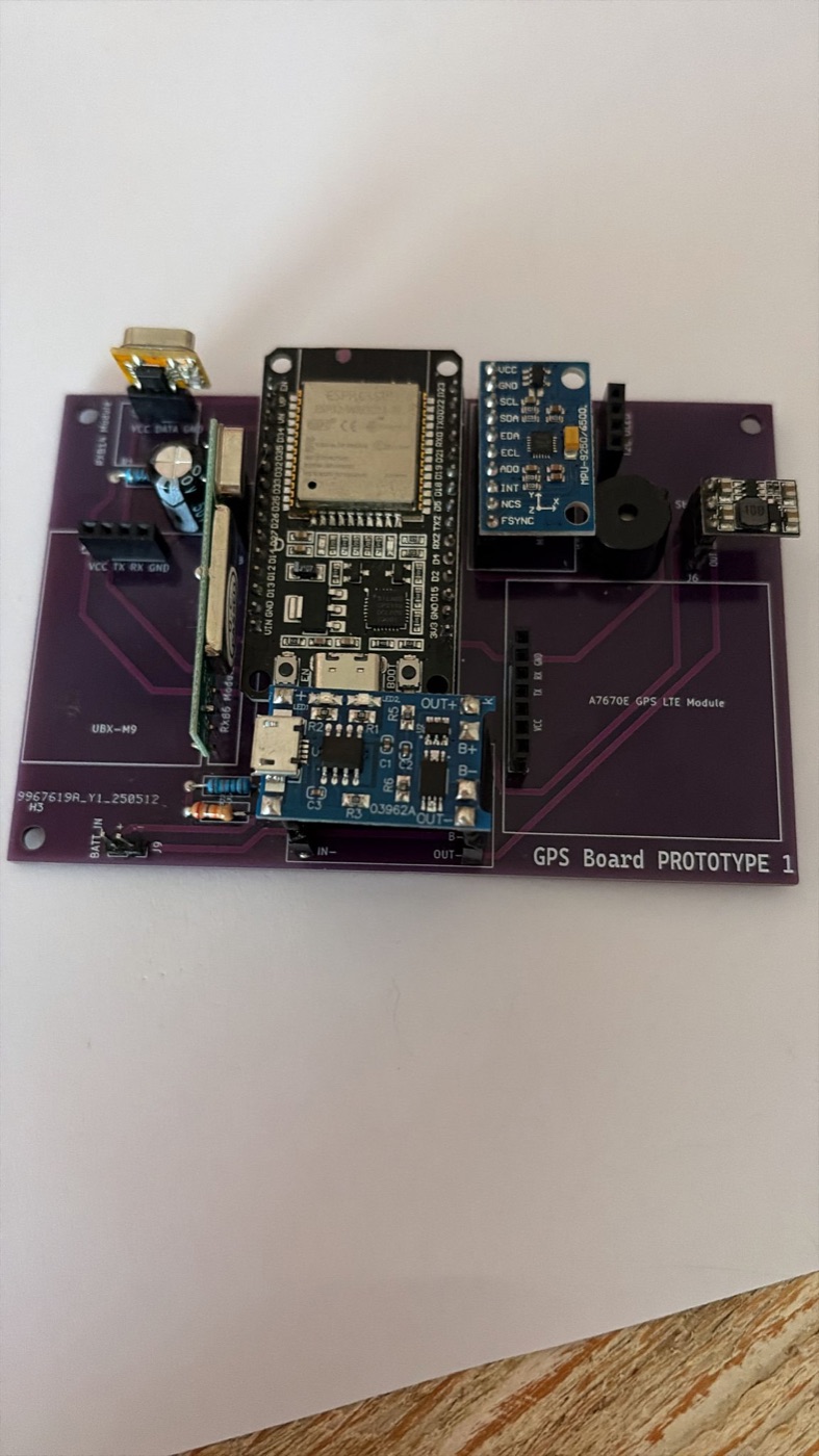 Vista d'insieme PCB assemblata con tutti i moduli installati